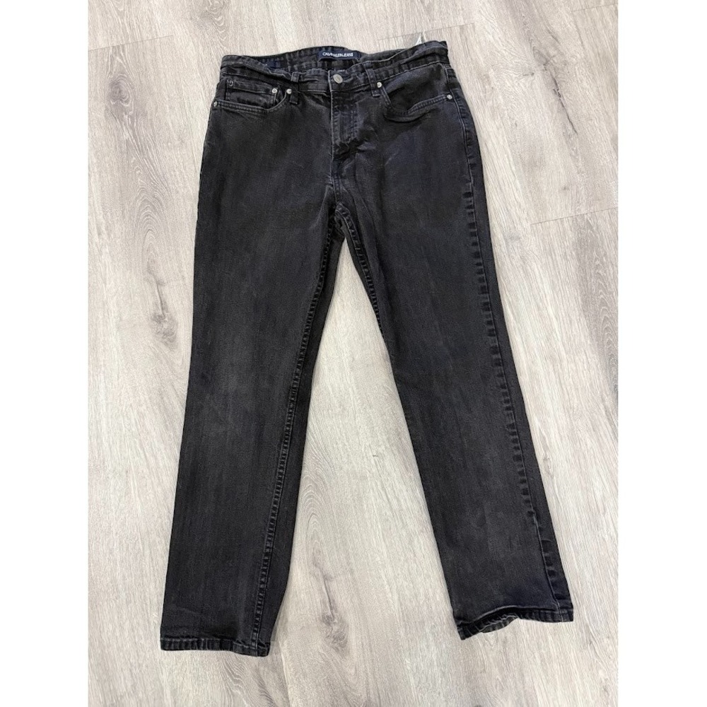Calvin Klein Jeans Mens 32x29 Black Straight 5 Pocket Preppy Casual Club